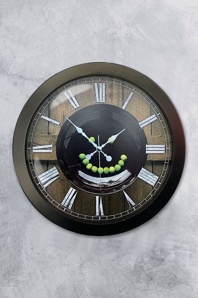 Kasva Concept Gift 36 cm Black Metal Kitchen Wall Clock