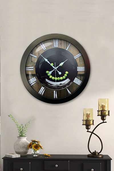 Kasva Concept Gift 36 cm Black Metal Kitchen Wall Clock