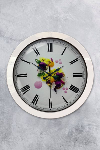 Kasva Concept Gift 36 cm White Metal Kitchen Wall Clock
