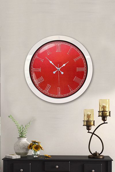 Kasva Concept Gift 36 cm White Metal Red Wall Clock