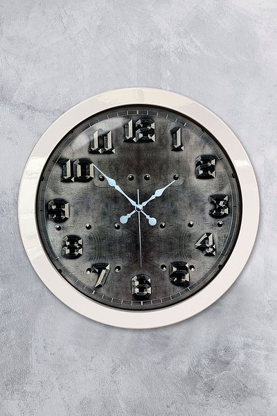 Kasva Concept Δώρο 36 εκ. Λευκό Μεταλλικό Ρολόι Τοίχου από Σίδηρο