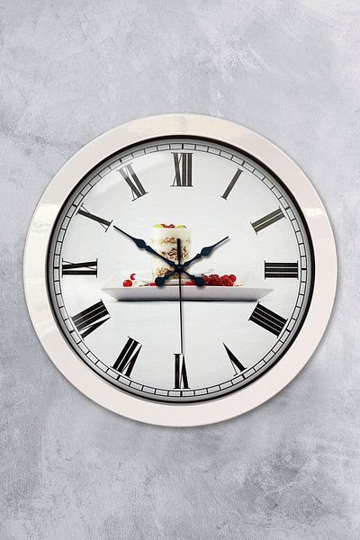 Kasva Concept Gift 36 cm White Metal Kitchen Wall Clock