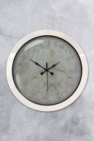 Kasva Concept Δώρο 36 εκ. Λευκό Μεταλλικό Ρολόι Κουζίνας Τοίχου