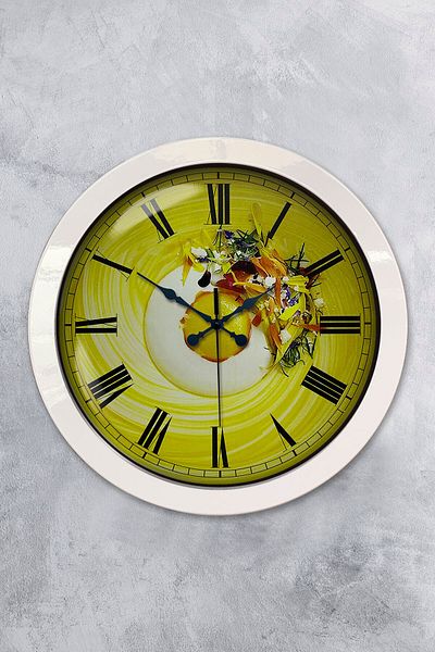 Kasva Concept Gift 36 cm White Metal Kitchen Wall Clock