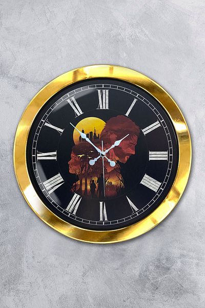 Kasva Concept Gift 36 cm Gold Metal Separate World Wall Clock