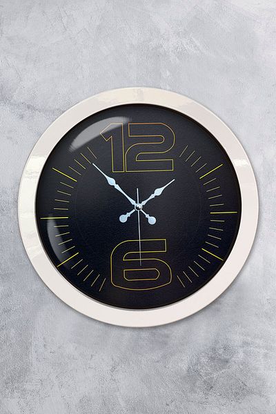 Kasva Concept Gift 36 cm White Metal Classy Wall Clock