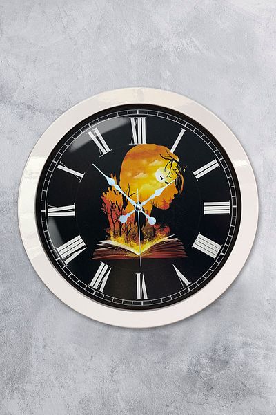 Kasva Concept Gift 36 cm White Metal Book - Human Wall Clock