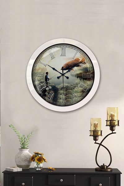 Kasva Concept 36 cm White Metal Different Lives Wall Clock