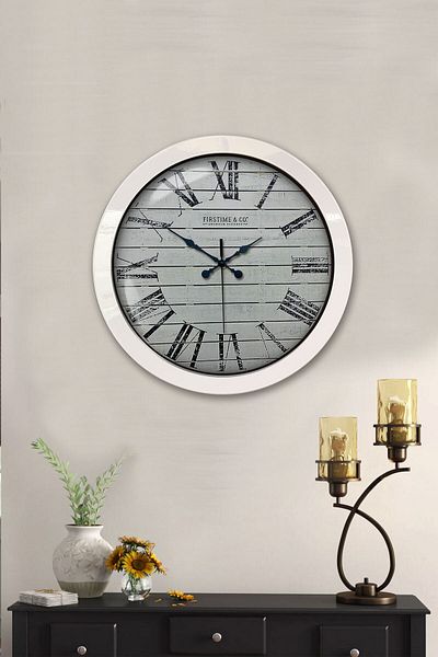 Kasva Concept Gift 36 cm White Metal Novel Wall Clock
