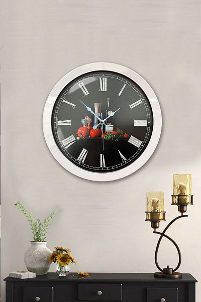 Kasva Concept Gift 36 cm White Metal Kitchen Wall Clock