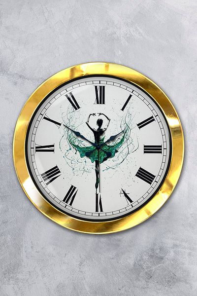 Kasva Concept Gift 36 cm Gold Metal Dance Wall Clock