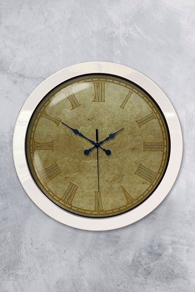 Kasva Concept Gift 36 cm White Metal Antique Wall Clock