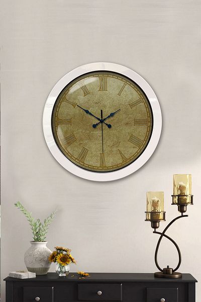 Kasva Concept Gift 36 cm White Metal Antique Wall Clock