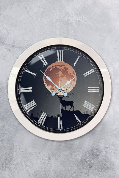 Kasva Concept Gift 36 cm White Metal Sunset Wall Clock