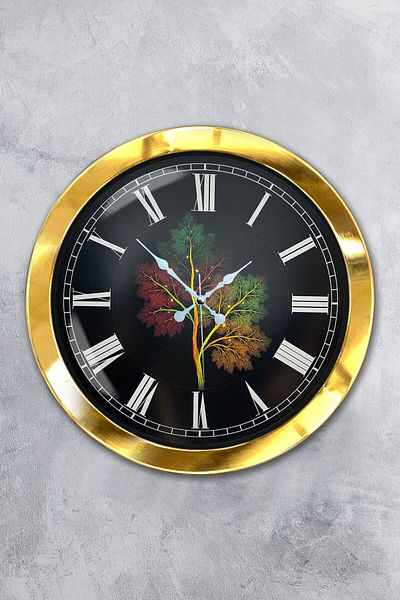 Kasva Concept Gift 36 cm Gold Metal Tree Wall Clock