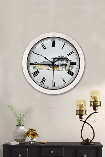 Kasva Concept Gift 36 cm White Metal Vintage Home Wall Clock