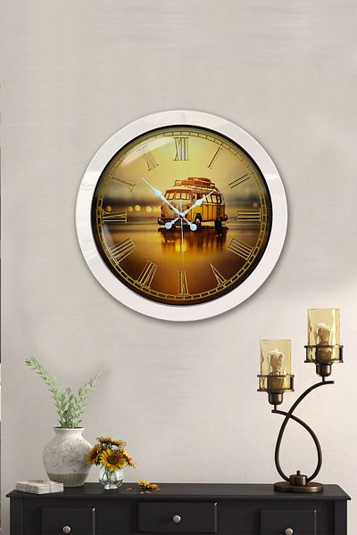 Kasva Concept Gift 36 cm White Metal Decorative Wall Clock