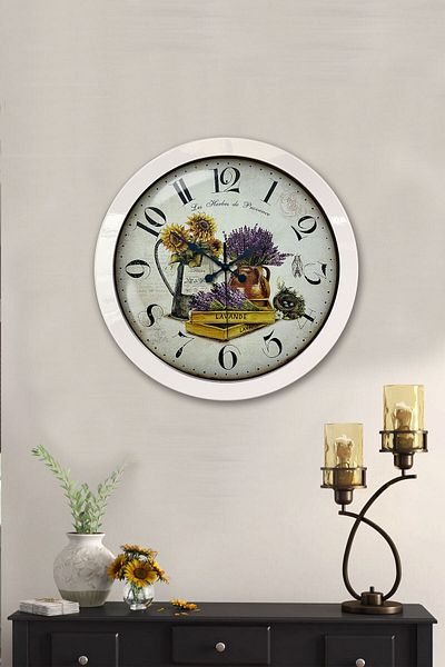 Kasva Concept Gift 36 cm White Metal Decorative Wall Clock