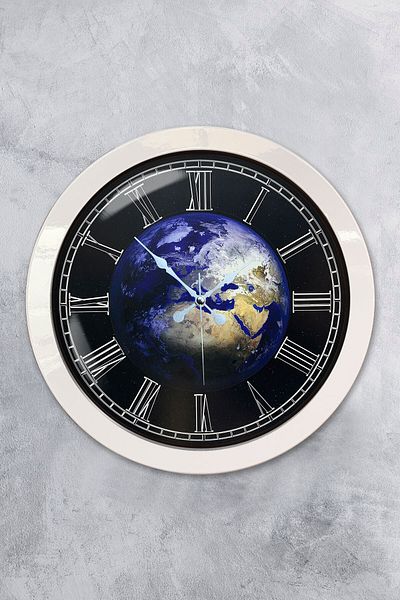 Kasva Concept Cadou 36 Cm Ceas de Perete Metal Alb Lume