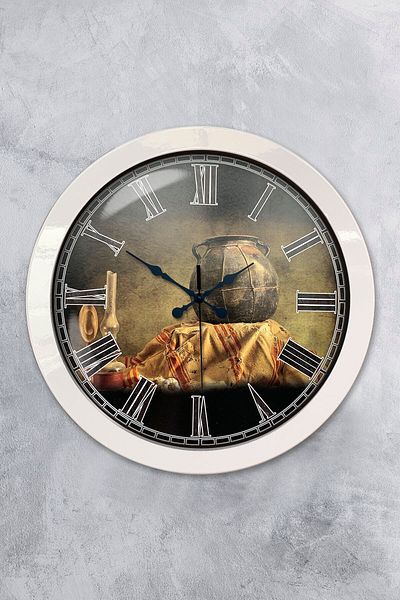 Kasva Concept Gift 36 cm White Metal Decorative Wall Clock
