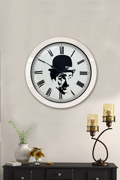 Kasva Concept Gift 36 cm White Metal Charli Coupling Wall Clock