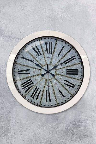 Kasva Concept Gift 36 cm White Metal Decorative Wall Clock