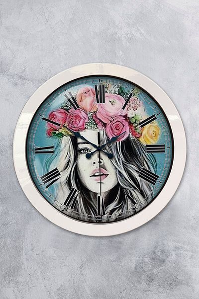 Kasva Concept Gift 36 cm White Metal Decorative Wall Clock