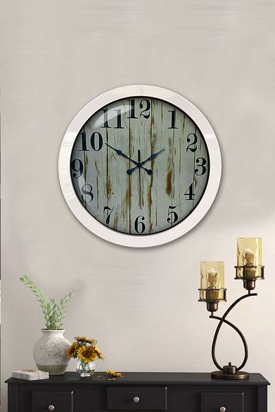 Kasva Concept Gift 36 cm White Metal Stem Number Wall Clock