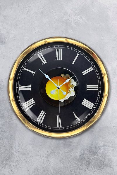 Kasva Concept Gift 40 cm Gold Metal Egg Wall Clock