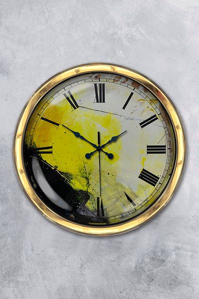 Kasva Concept Gift 40 cm Gold Metal Artistic Wall Clock