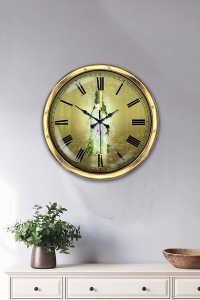 Kasva Concept Gift 40 cm Gold Metal Bottle Wall Clock