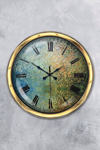 Kasva Concept Gift 40 cm Gold Metal Jasmine Wall Clock