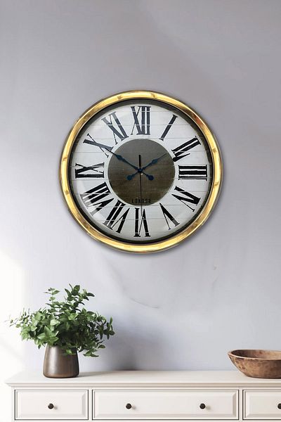 Kasva Concept 40 cm Gold Metal Royal Wall Clock