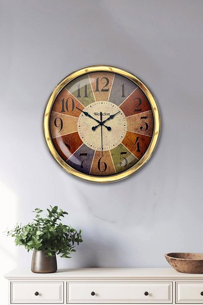 Kasva Concept Gift 40 cm Gold Metal Westclox Wall Clock