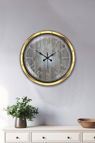 Kasva Concept Gift 40 cm Gold Metal the Wall Wall Clock