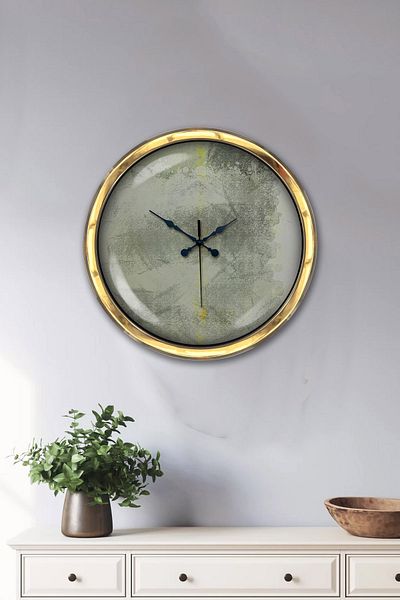 Kasva Concept Gift 40 cm Gold Metal Artistic Wall Clock