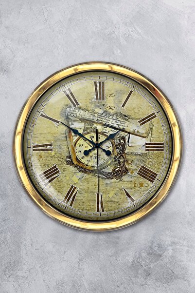 Platin Saat ساعة حائط ساعة حائط ذهبية اللون ذهبية اللون 40 سم هدية