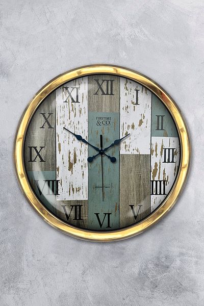 Kasva Concept Gift 40 cm Gold Metal Roman Wall Clock