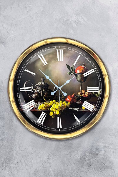 Kasva Concept هدية ساعة حائط مطبخ معدنية ذهبية مقاس 40 سم