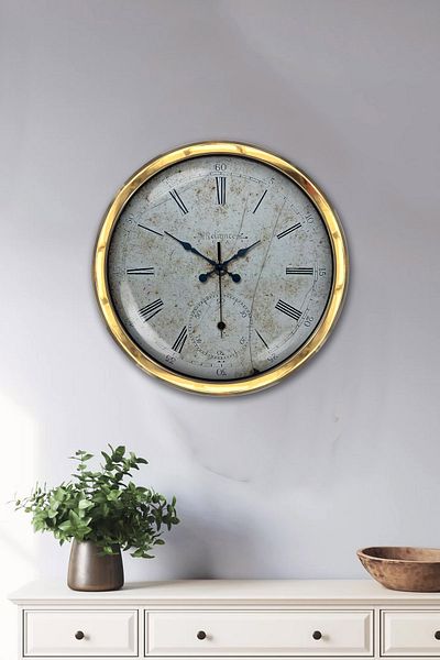 Kasva Concept Gift 40 cm Gold Metal Novel Wall Clock
