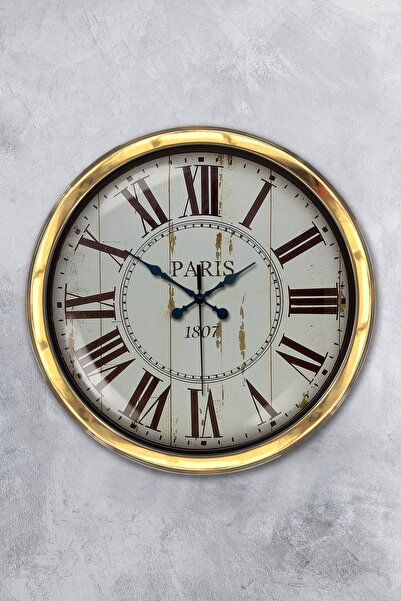 Platin Saat هدية ساعة حائط باريس 1807 معدنية ذهبية مقاس 40 سم