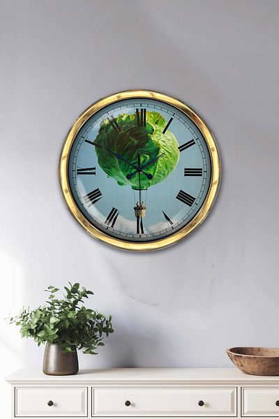 Kasva Concept Gift 40 cm Gold Metal Kitchen Wall Clock