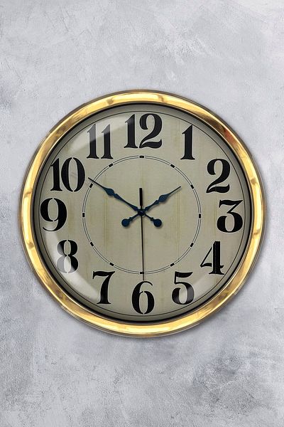 Kasva Concept Ρολόι δώρου 40 cm Χρυσό Μεταλλικό Ρετρό Ρολόι τοίχου