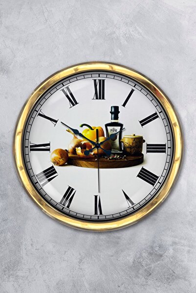 Platin Saat هدية ساعة حائط مطبخ معدنية ذهبية مقاس 40 سم