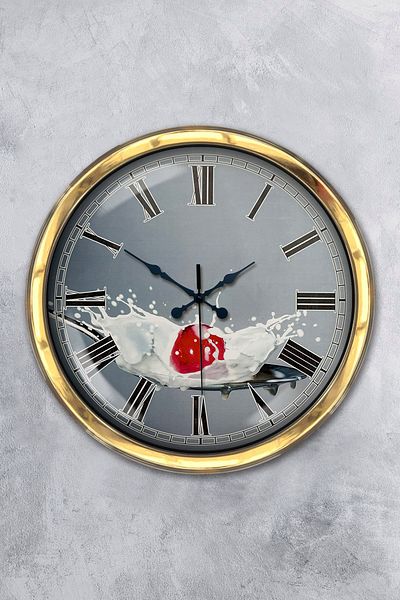 Kasva Concept Gift 40 cm Gold Metal Kitchen Wall Clock