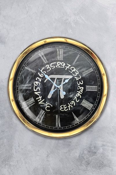 Kasva Concept Gift Clock 40 cm Gold Metal Pi Wall Clock