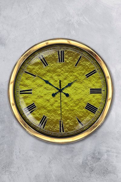 Kasva Concept Gift 40 cm Gold Metal Cracker Wall Clock