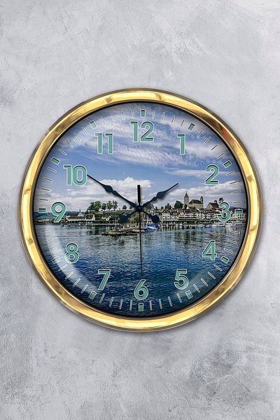 Kasva Concept Gift 40 cm Gold Metal Lefkoşa Wall Clock
