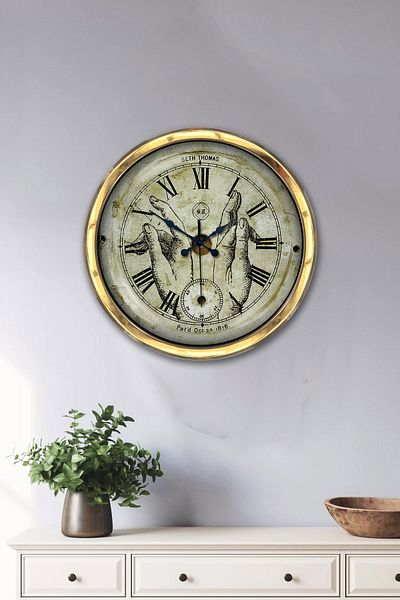 Kasva Concept Gift 40 cm Gold Metal London Wall Clock