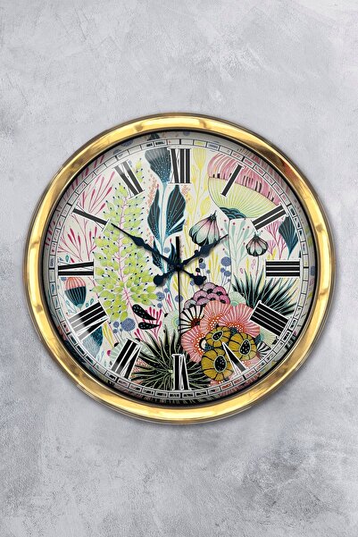 Platin Saat هدية ساعة حائط حديثة معدنية ذهبية مقاس 40 سم